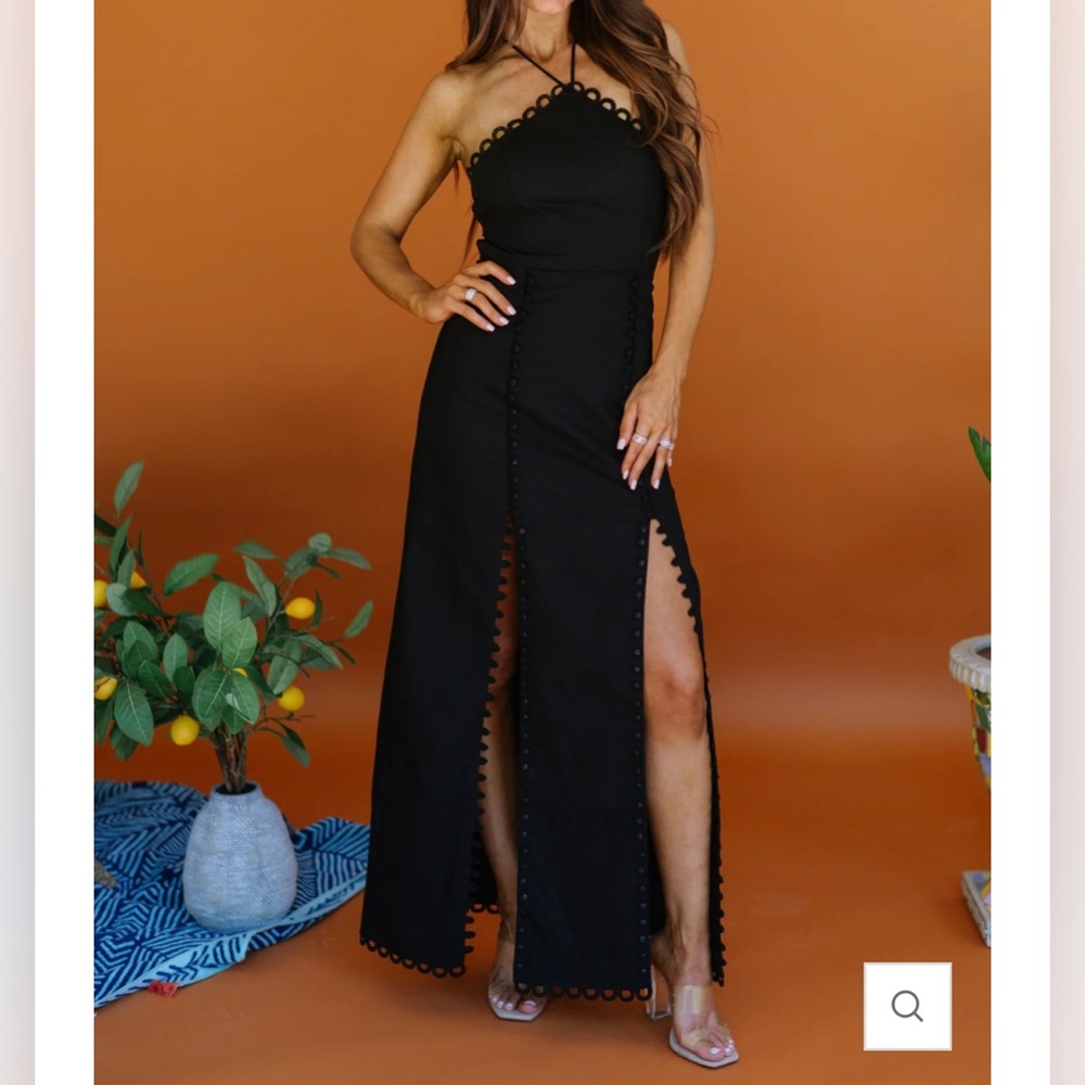 Black halter dress
